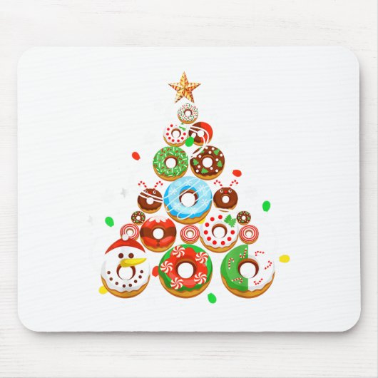 Funny Donuts Christmas Tree Lights Xmas Pjs Boys K Muismat (Voorkant)