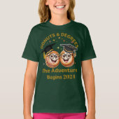 Funny Donuts Degrees Afstuderen 2024 Gold Natutal T-shirt (Voorkant)