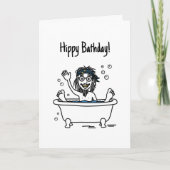 Funny Doodle Art Non-Birthday Happy Hippy Bathday Kaart (Voorkant)