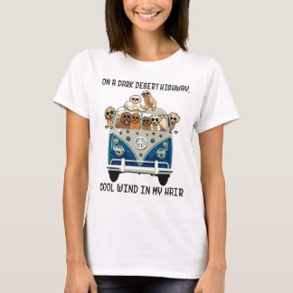 Funny Doodle-auto op een donkere woestijn T-shirt
