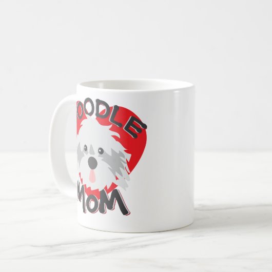Funny Doodle Dog Mam Coffee Mok Labradoodle Gift (Voorkant links)