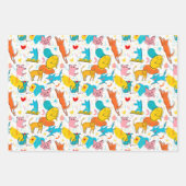 Funny Doodled Dogs Cats Wrapping Paper Set of 3 (Voorkant 3)