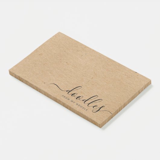 Funny Doodles uit My Noodle Kraft Brown Post-it® Notes (Schuin)