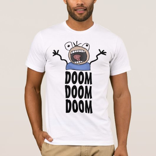 FUNNY DOOM CARTOON PANIC GUY T-Shirts t - shirts (Voorkant)