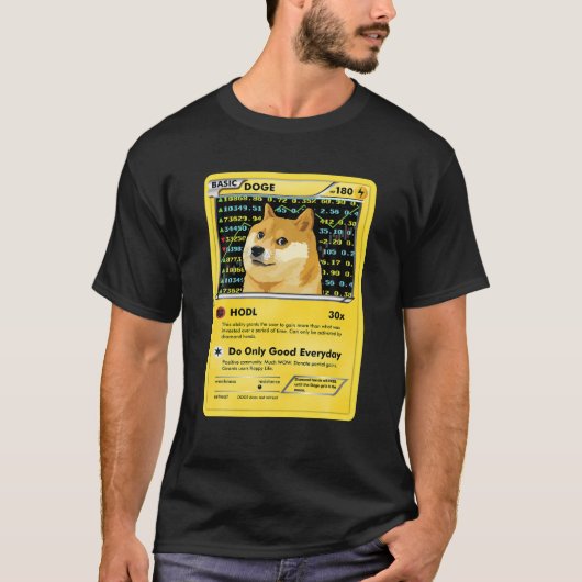 Funny Dopostes in Doge HODL Kaart Crypto Meme Mann T-shirt (Voorkant)