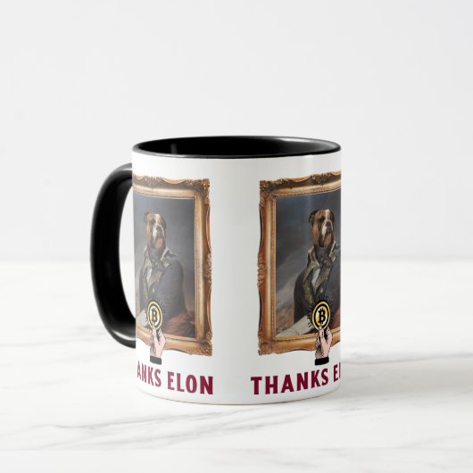 Funny Dopostes in opgeraapt hondenschilderij Mok (Voorkant links)