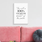 Funny Dorm Room – “This Wall Is Smarter Now Canvas Afdruk (Insitu (Woonkamer))