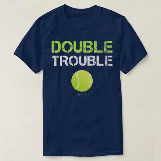 Funny Double Trouble Funny Tennis Team T-shirt (Design voorkant)