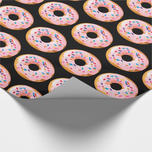 Funny Doughnut Patternn Cadeaupapier (Hoek)
