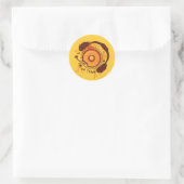 Funny_Doughnut Ronde Sticker (Tas)
