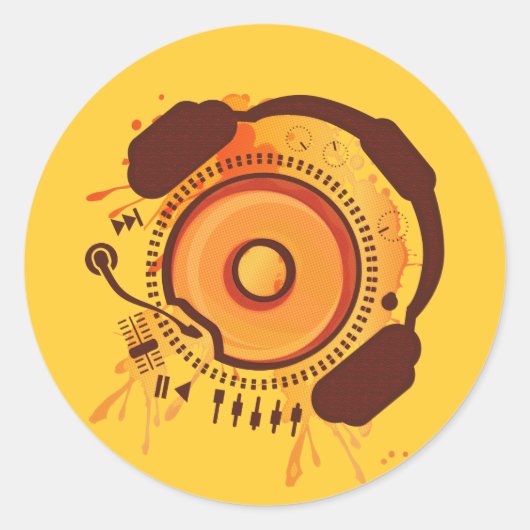 Funny_Doughnut Ronde Sticker (Voorkant)
