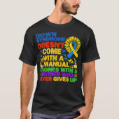 Funny Down Syndrome Yellow and Blue Ribbon Sunflow T-shirt (Voorkant)