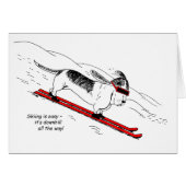 Funny Downhill Skiing Wenskaart (Voorkant Horizontaal)