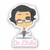 Funny Dr. Chibi Sticker_ Healthcare Heroes Sticker (Voorkant)