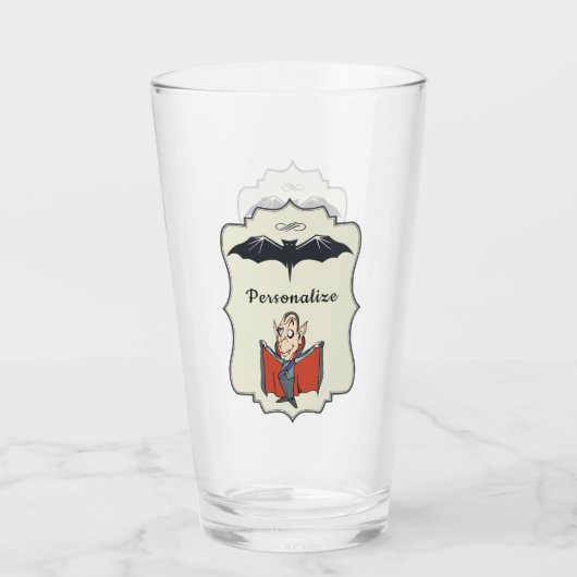 Funny Dracula Bat Halloween Gepersonaliseerd Drink Glas (Achterkant)