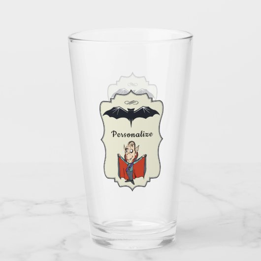 Funny Dracula Bat Halloween Gepersonaliseerd Drink Glas (Voorkant)