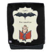 Funny Dracula met Cape & Flying Bat Personalize Rugtassen (Voorkant)