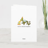 Funny Dragon Birthday Kaart (Achterkant)