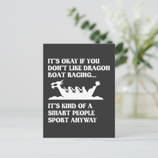 Funny Dragon Boat Racing Humor Boating Row Briefkaart (Staand voorkant)