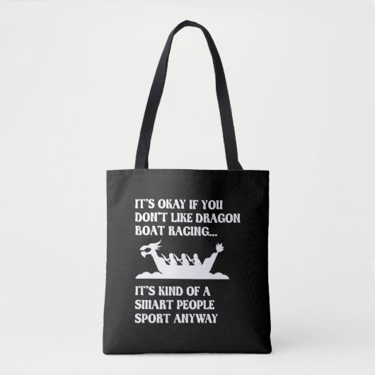 Funny Dragon Boat Racing Humor Boating Row Tote Bag (Voorkant)