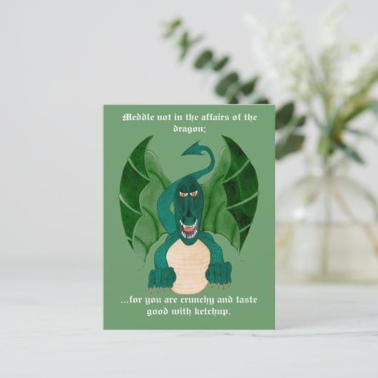 Funny Dragon Briefkaarten (Staand voorkant)