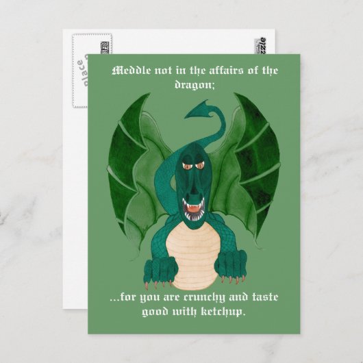 Funny Dragon Briefkaarten (Voorkant / Achterkant)