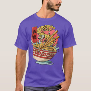 Funny Dragon Kaiju Ramen Japan Noodle Food T-shirt