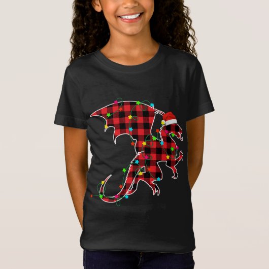 Funny Dragon kerstboom Red Pset Xmas Dieren T-shirt (Voorkant)