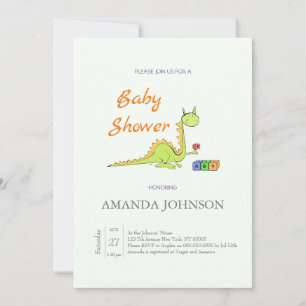 Funny Dragon met Baby shower-uitnodiging Kaart