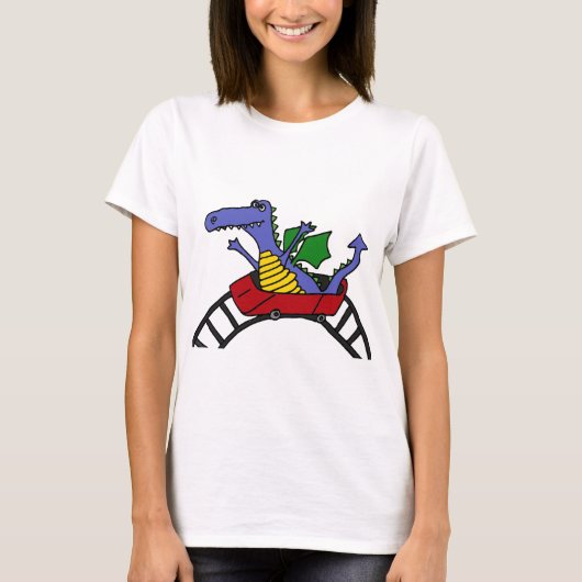 Funny Dragon op een Onderzetter van Roller T-shirt (Voorkant)