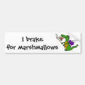 Funny Dragon Roasting Marshmallows Cartoon Bumpersticker (Voorkant)