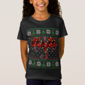 Funny Dragon Ugly Sweater Kerstlights Dragon T-shirt (Voorkant)