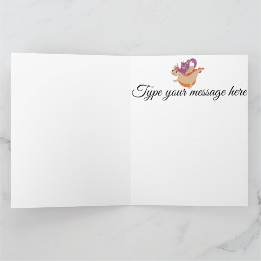 Funny Dragoncat gepersonaliseerde Birthday Kaart (Binnen)