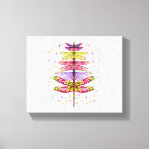Funny Dragonfly-kerstboom Canvas Afdruk