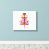 Funny Dragonfly-kerstboom Canvas Afdruk (Insitu (Houten vloer))
