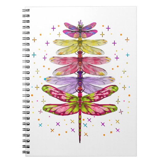 Funny Dragonfly-kerstboom Notitieboek (Voorkant)
