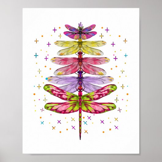 Funny Dragonfly-kerstboom Poster (Voorkant)