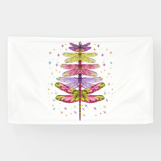 Funny Dragonfly-kerstboom Spandoek (Horizontaal)