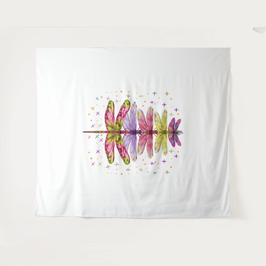 Funny Dragonfly-kerstboom Wandkleed (Voorkant (horizontaal))