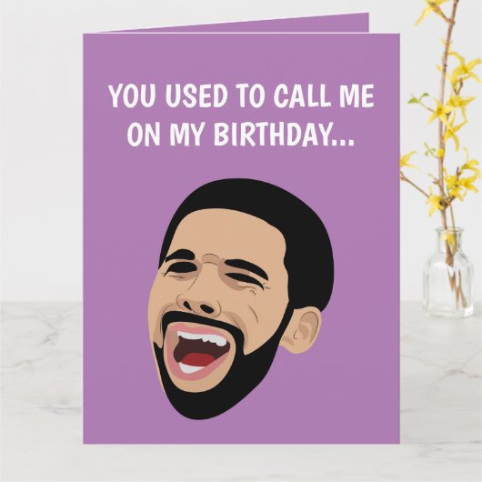 Funny Drake Crying, grappige Happy Birthday Card Kaart (Gele Bloem)