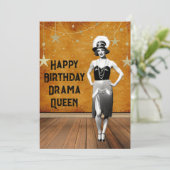 Funny  Drama Queen Birthday Kaart (Staand voorkant)