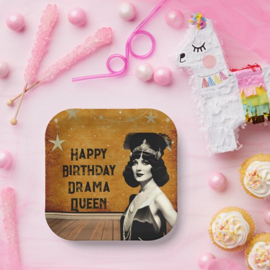 Funny  Drama Queen Birthday Papieren Bordje (Feest)