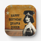 Funny  Drama Queen Birthday Papieren Bordje (Voorkant)