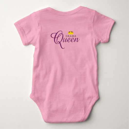 Funny Drama Queen met Royal Crown Romper (Achterkant)