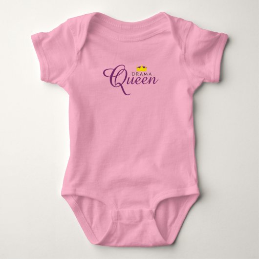 Funny Drama Queen met Royal Crown Romper (Voorkant)