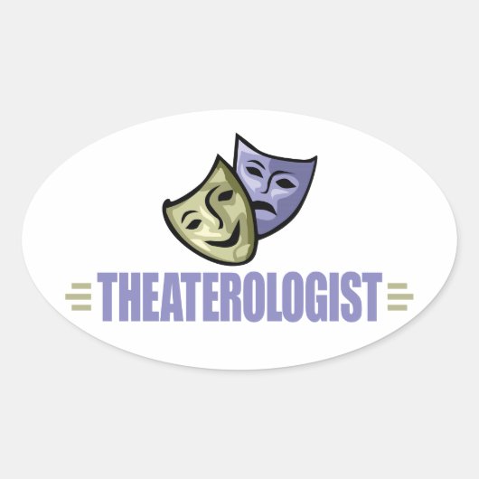 Funny Drama Theater Ovale Sticker (Voorkant)