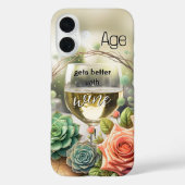 Funny Dreamy Chic Floral White Wine Phone Case (Achterkant)