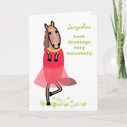 Funny dressage horse illustratie verjaardagskaart kaart (Voorkant)