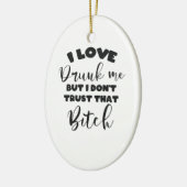 Funny Drink Citaat Vrouwen Wijn Keramisch Ornament (Links)