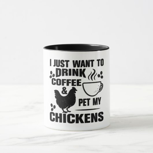 Funny Drink Coffee Pet Mijn Kippen Mok (Midden)